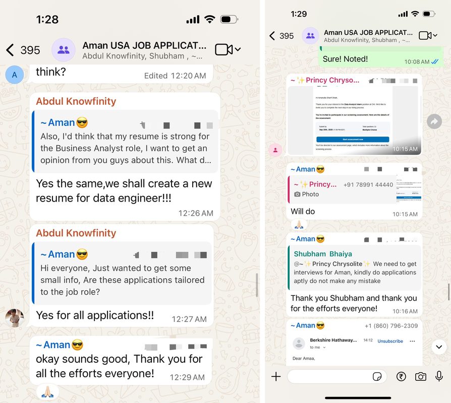 Aman's WhatsApp conversation preview