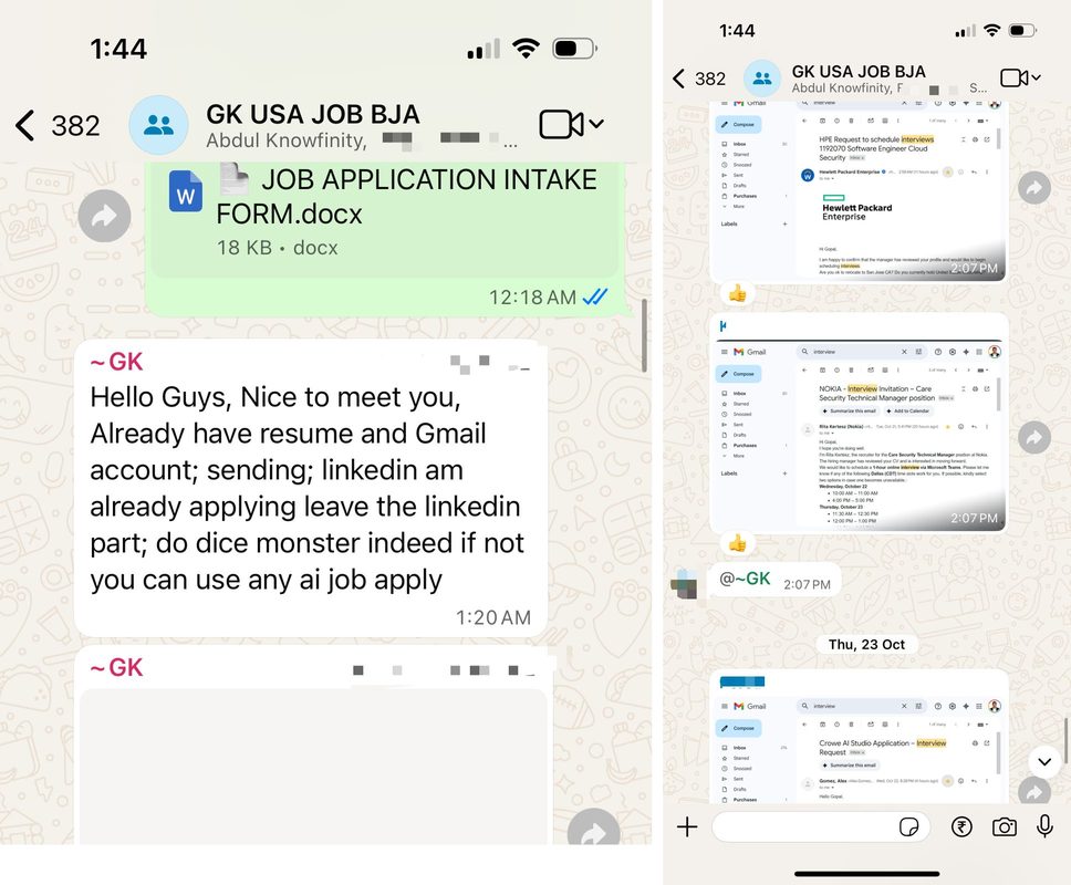 Gopal's WhatsApp conversation preview